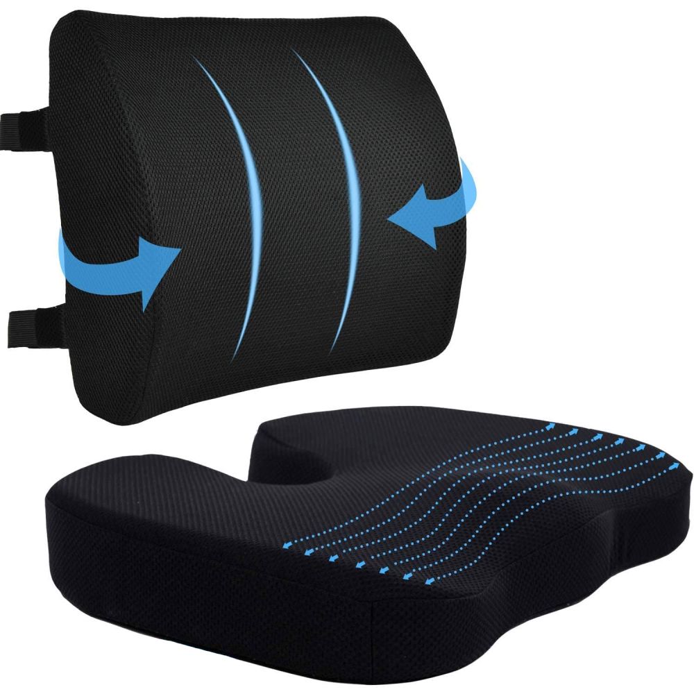 Seat Cushion and Lumbar Support Pillow
